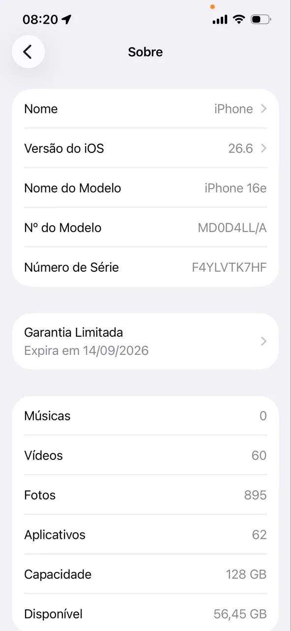 iPhone 16e - Preto - 128 g