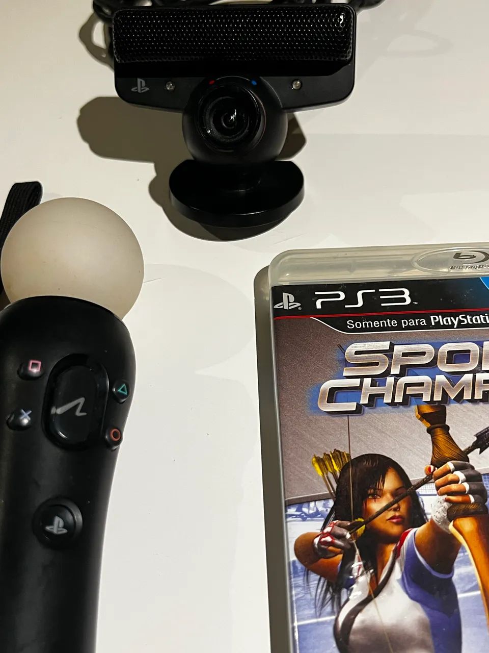 Kit Move Ps3 Playstation 3 Ps Move Câmera Jogo Bastão Motion