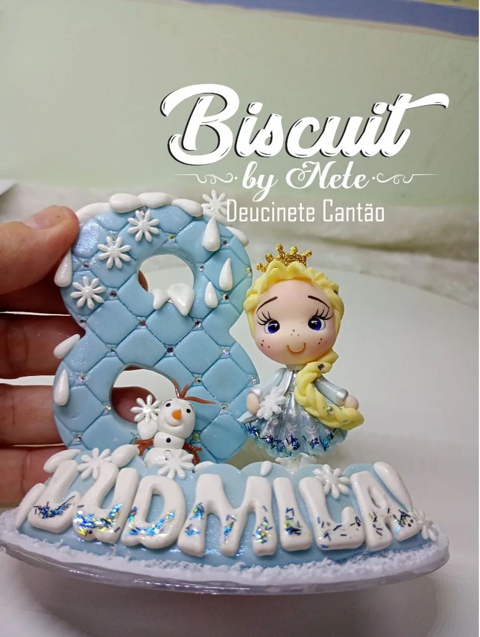 Vela Personalizada Frozen em Biscuit  - Foto 4