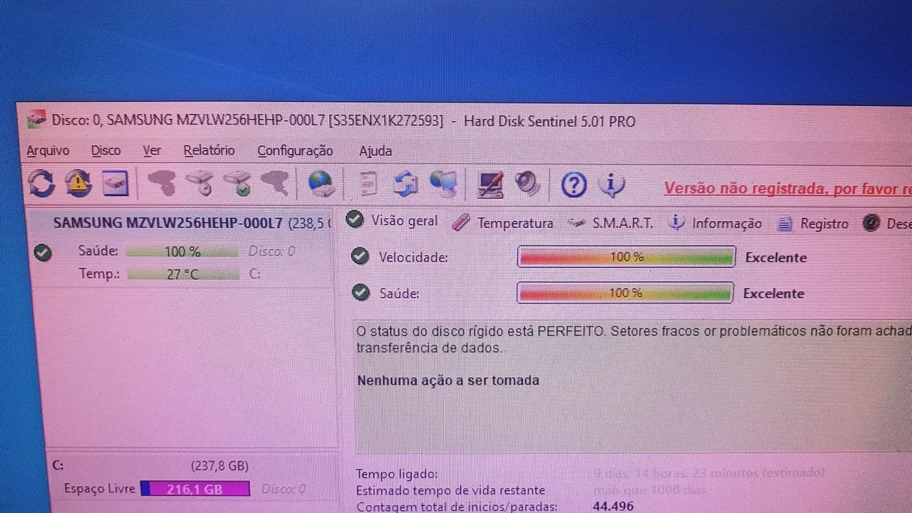 SSD Ssmsung 256GB  Semi nova - Foto 2