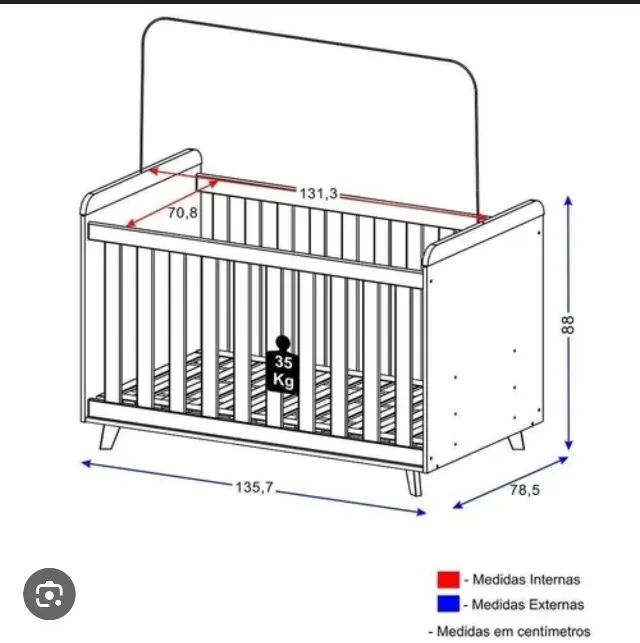 Berço branco madeirado - Foto 4