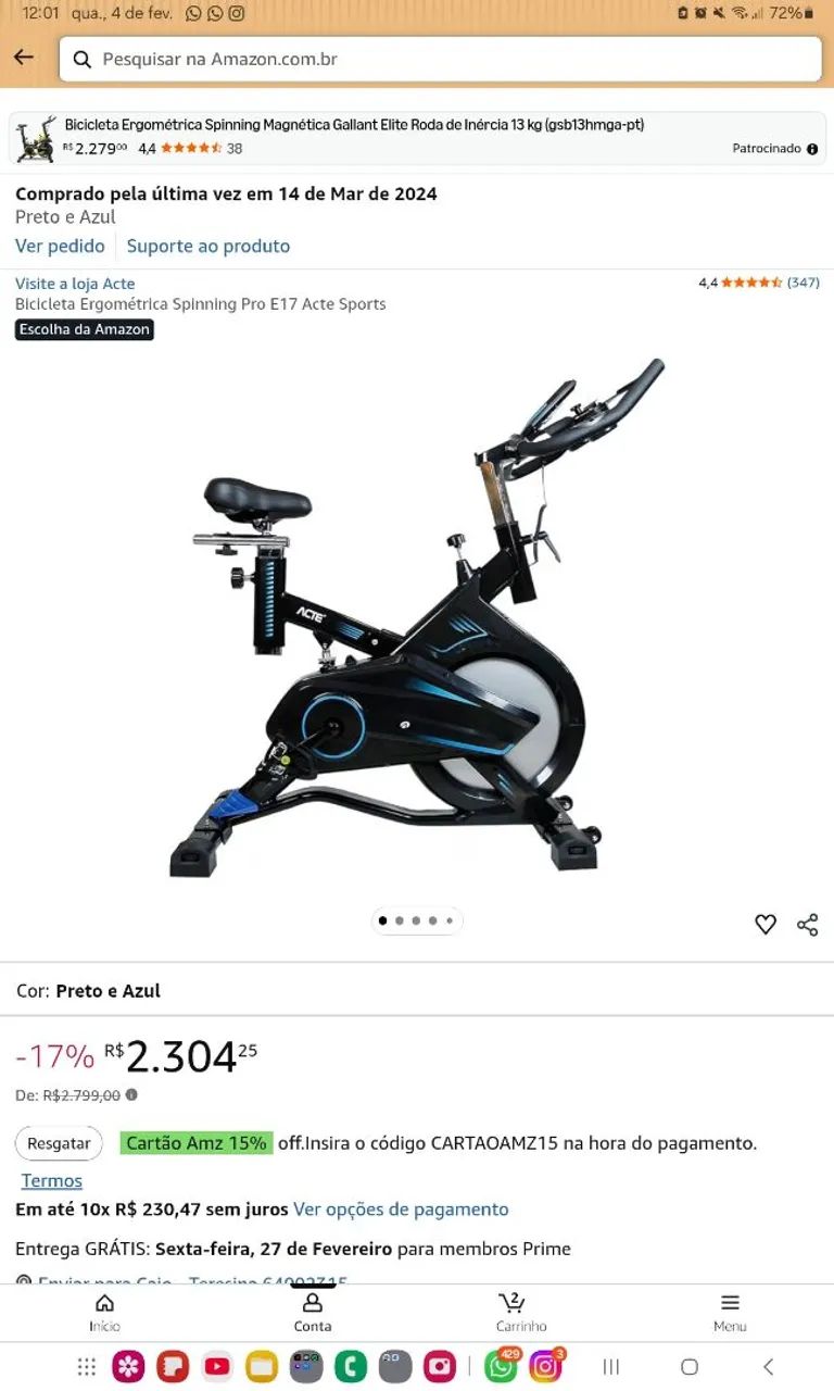 Bicicleta Ergométrica Spinning Pro E17 Acte Sports - Foto 4