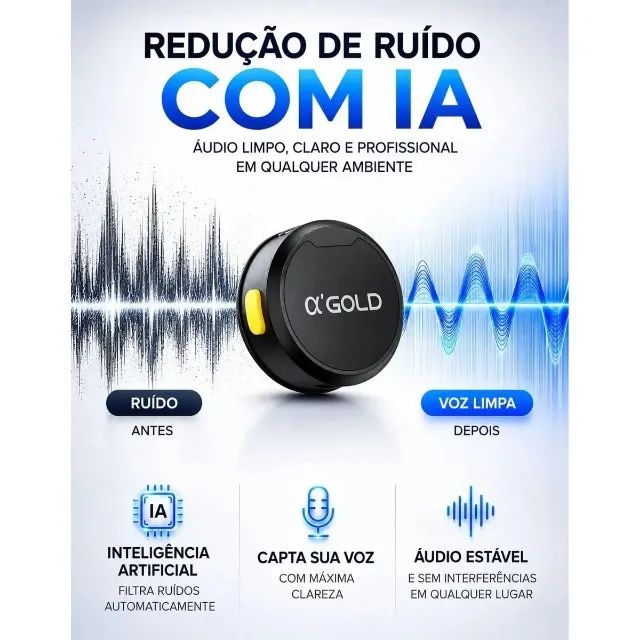Microfone Lapela TipoC IOS duplo wireless GOLD MCF-38D - Foto 2