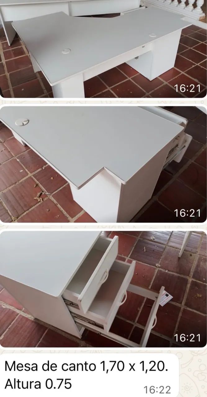 Mesa escritório canto para coluna na parede  - Foto 4