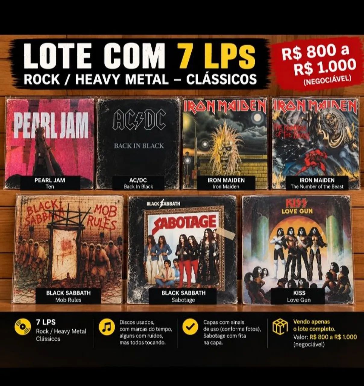 Lote Lps Rock Heavy Metal