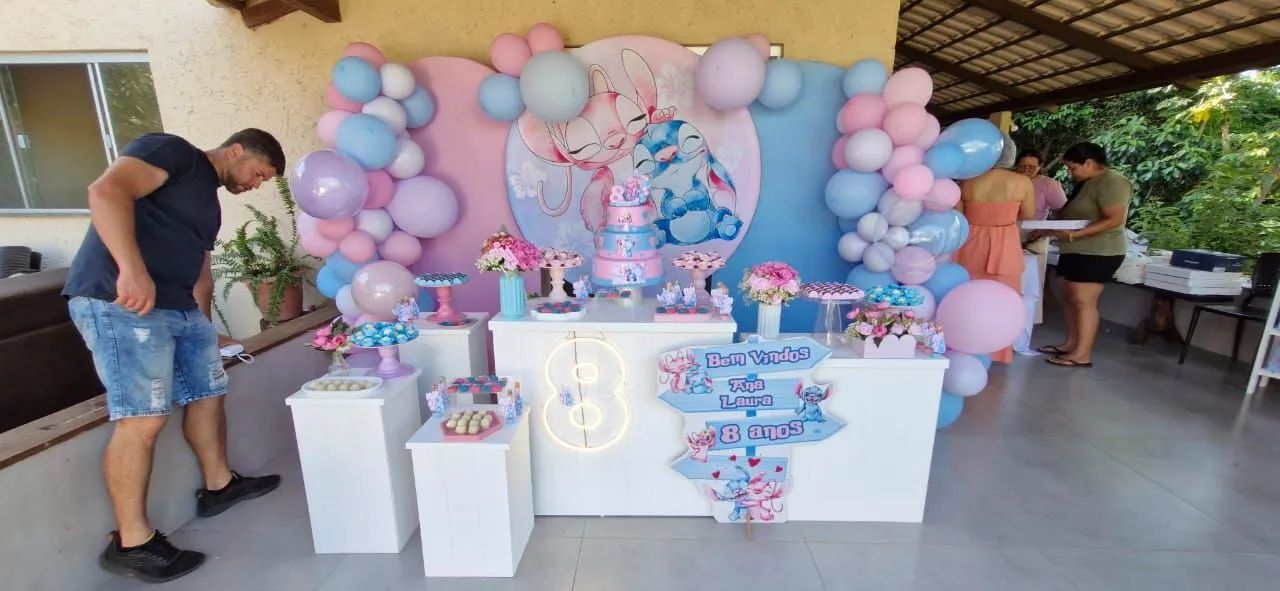 Capa de painel 2x1m dupla face na cor azul bebê e rosa bebê  - Foto 4