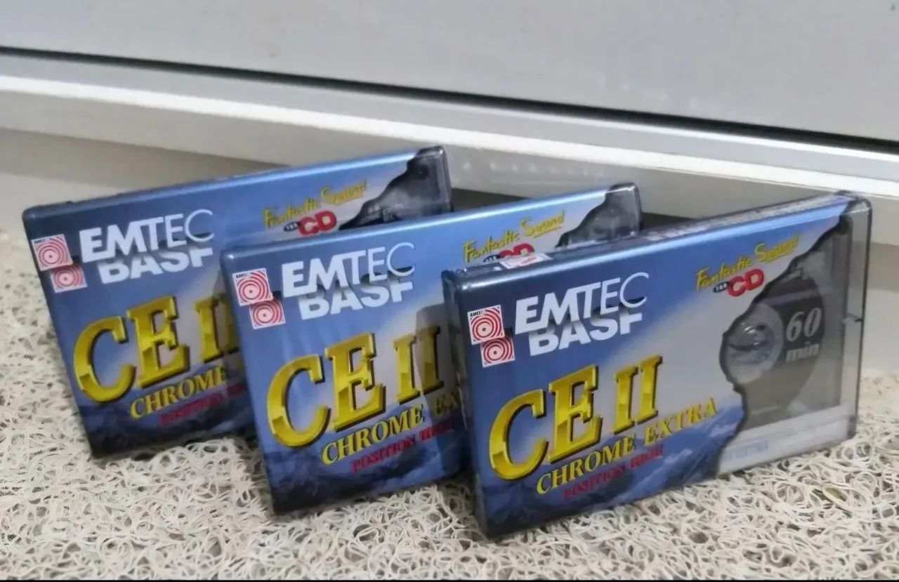 PAC 3 FITAS CASSETE BASF EMTEC CHROME EXTRA II 60 MINUTOS NOVAS LACRADAS :)