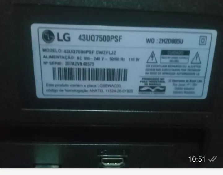 Tv de 43 polegadas com defeito só tá aparecendo imagem de um lado  - Foto 3