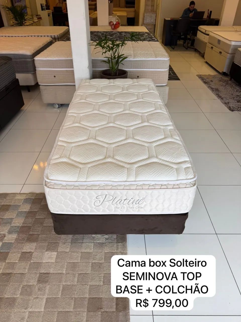 Cama box Solteiro com colchão SOLTEIRO - Entrego 