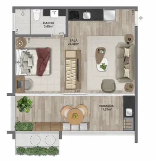 PLANTA 44m²
