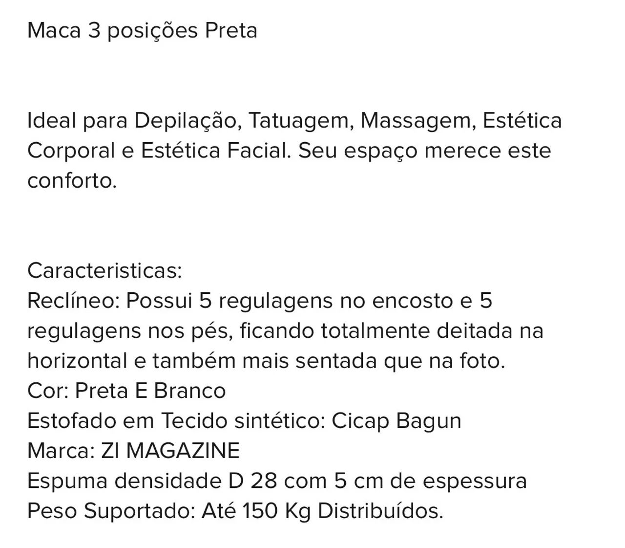 Maca preta - 3 posições  - Foto 4