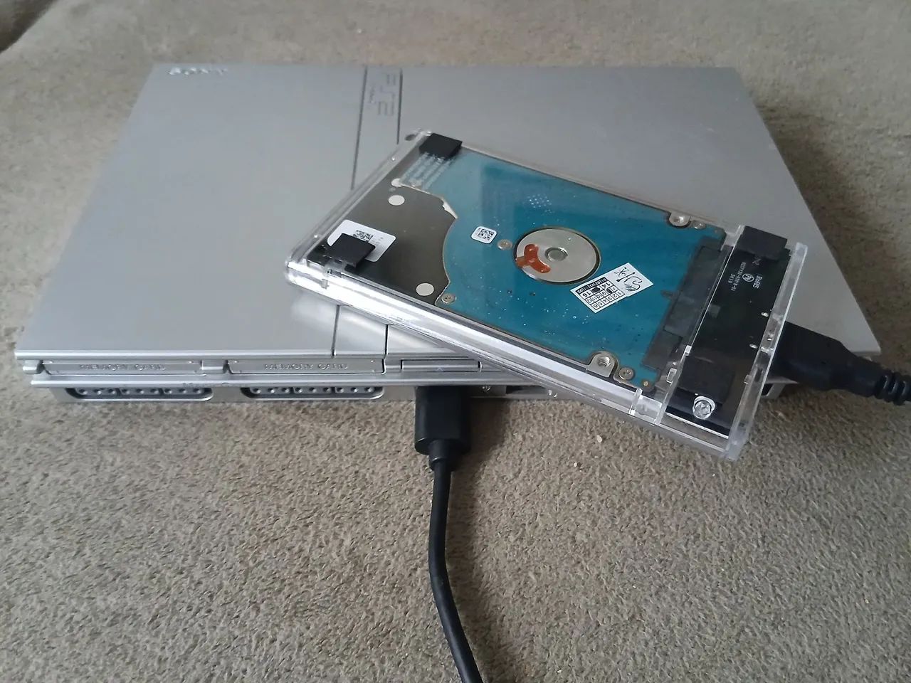 Ps2 prata com HD de 54 jogos e 2 manetes - Foto 3