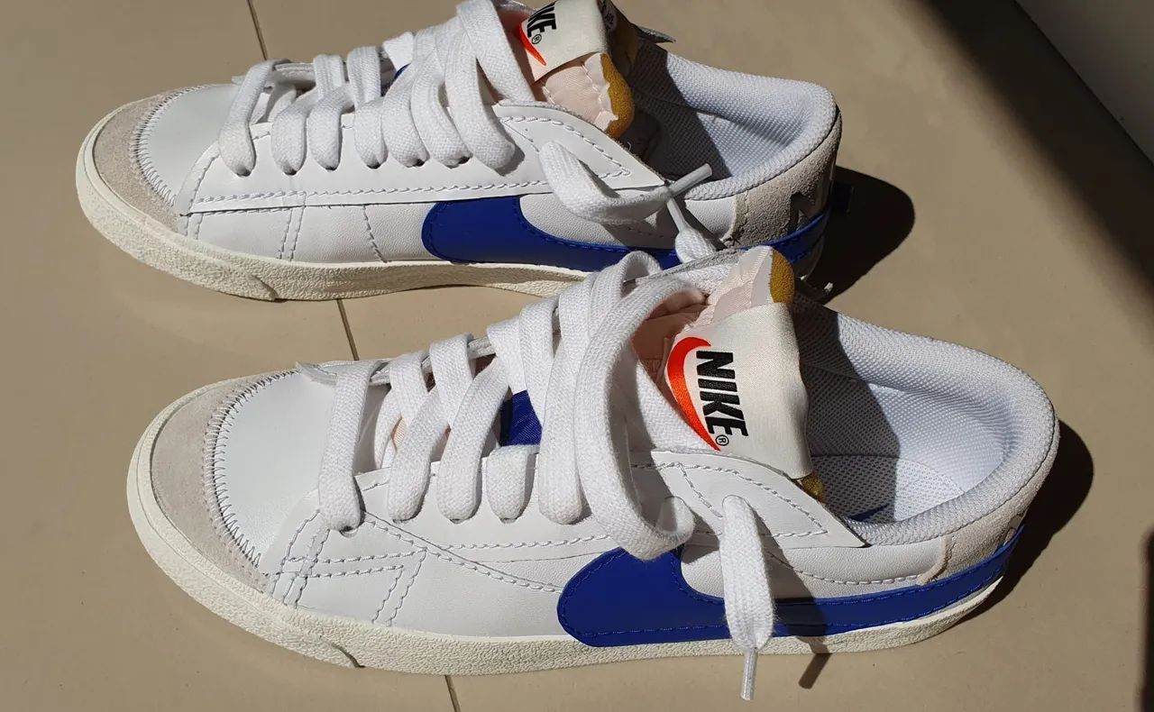 Tênis Nike Blazer Low '77 Branco e Azul tam 42 - Foto 2