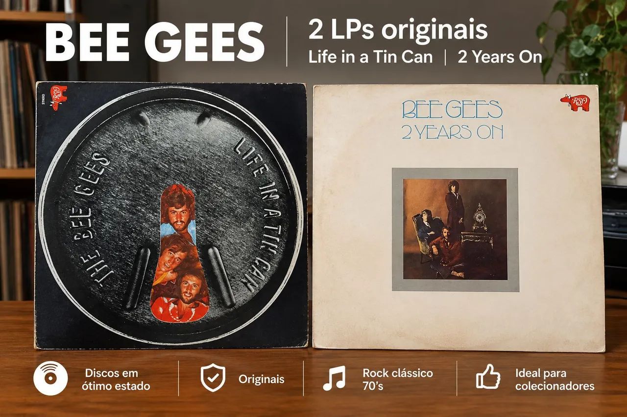 Vinil 2 LPs do Bee Gees (originais de época) 