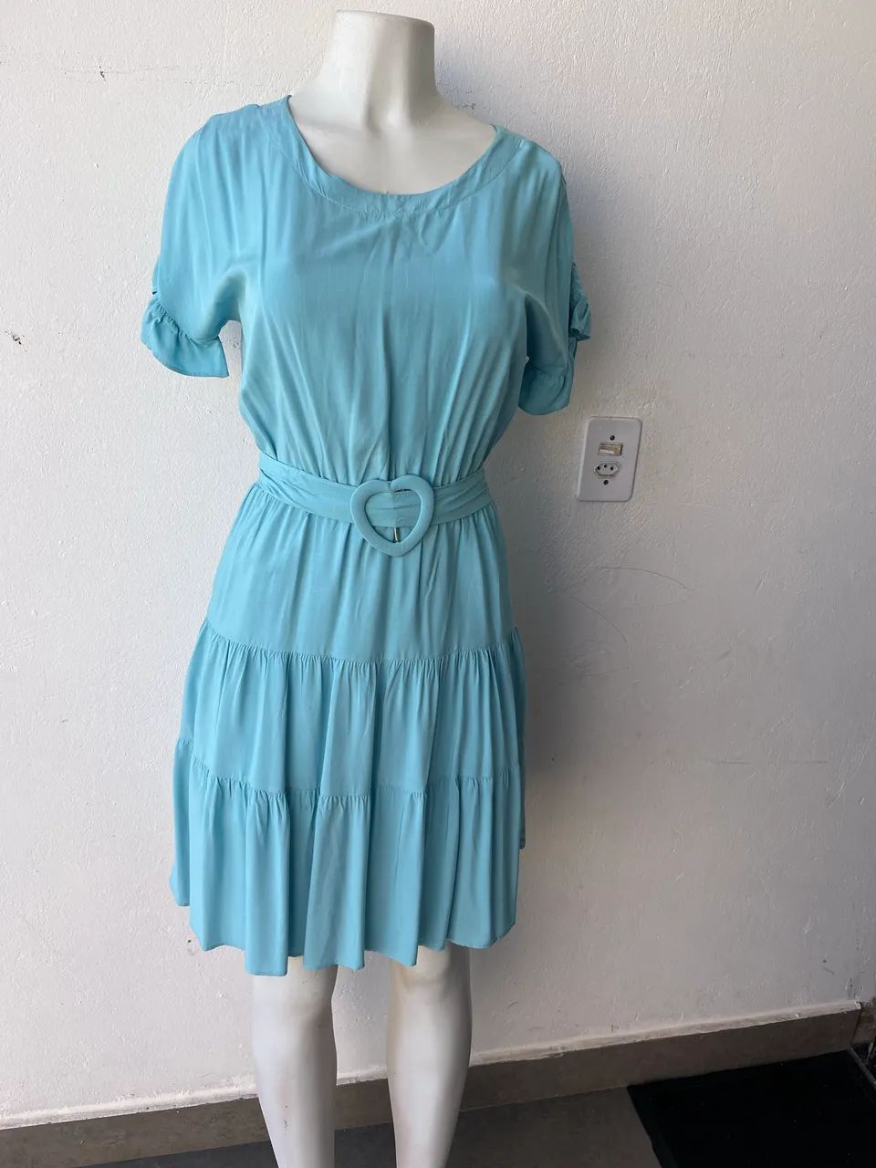 Vestido godê azul tiffany  - Foto 3