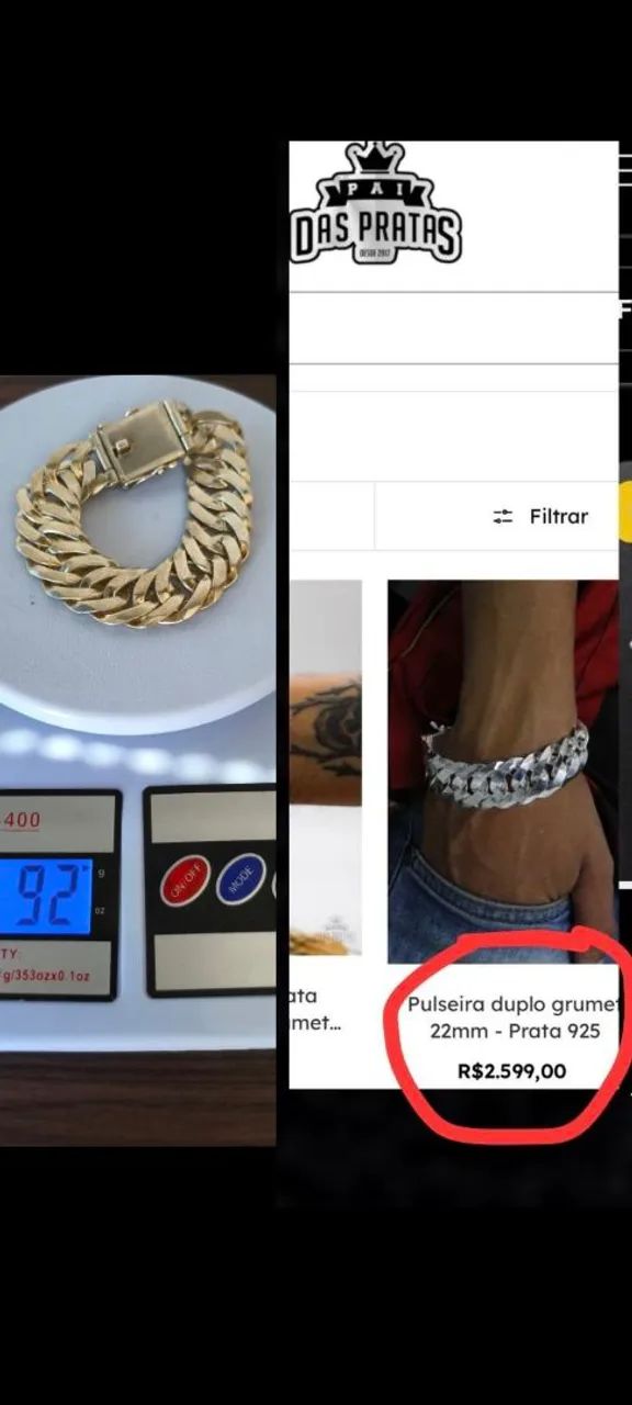 Pulseira de Prata Maciça  - Foto 3