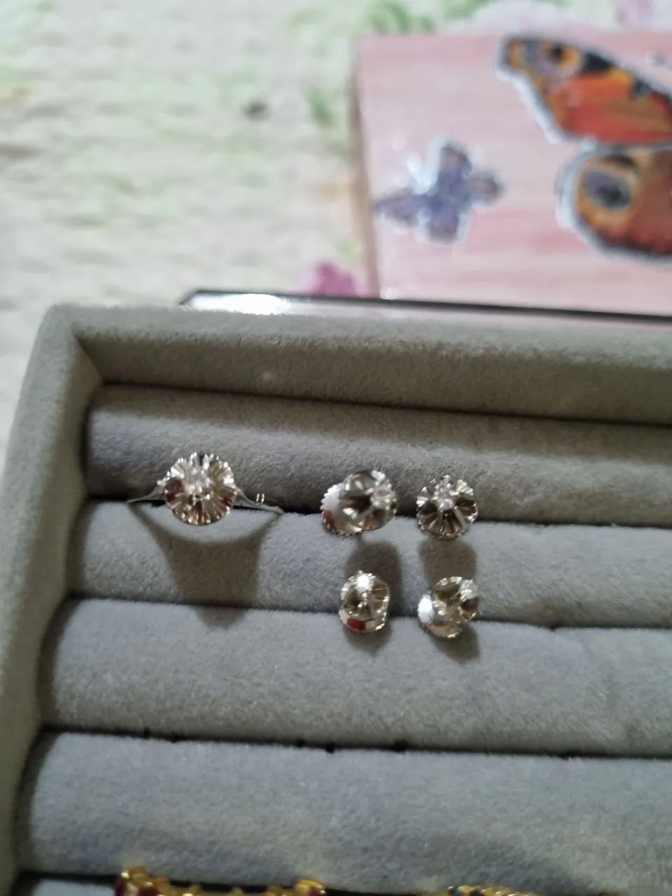 Conjunto solitário ouro branco e diamante - Foto 5
