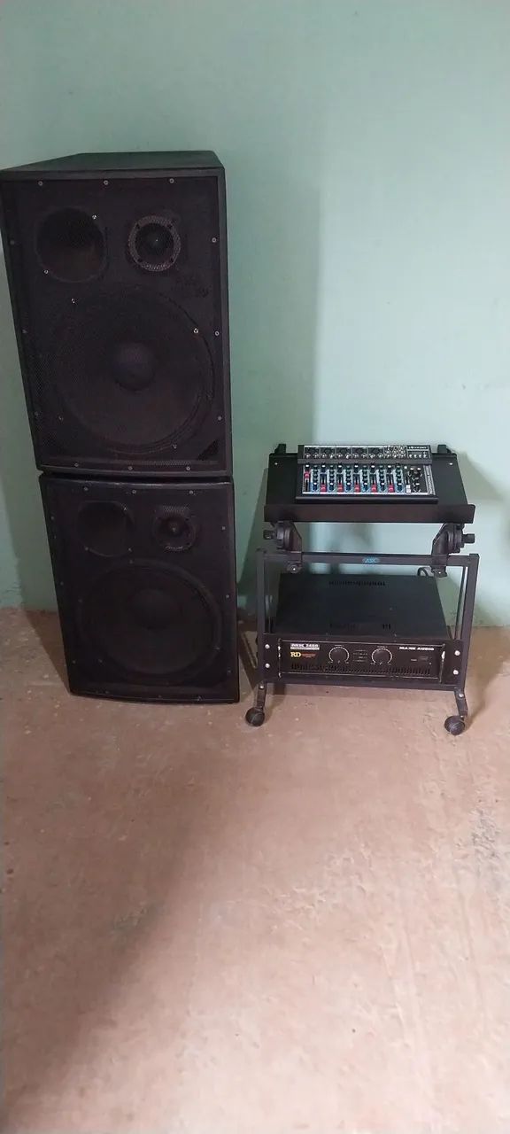 Som bom para bares igrejas caixas de15 polegadas novas mesa de som nova de 7 canais  - Foto 3