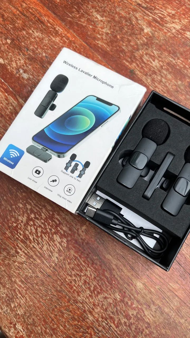 Microfone Lapela 2 em 1 sem fio para IOS - Foto 4