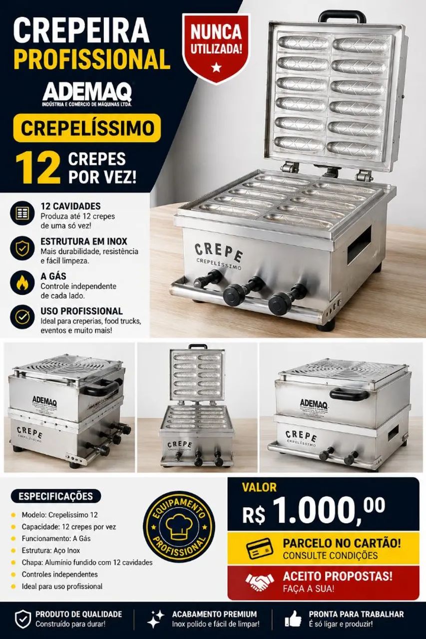 Crepeira a Gaz Profissional 