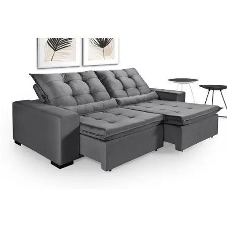 Sofa Berlim Retretil Reclinavel 2,20 - Chumbo