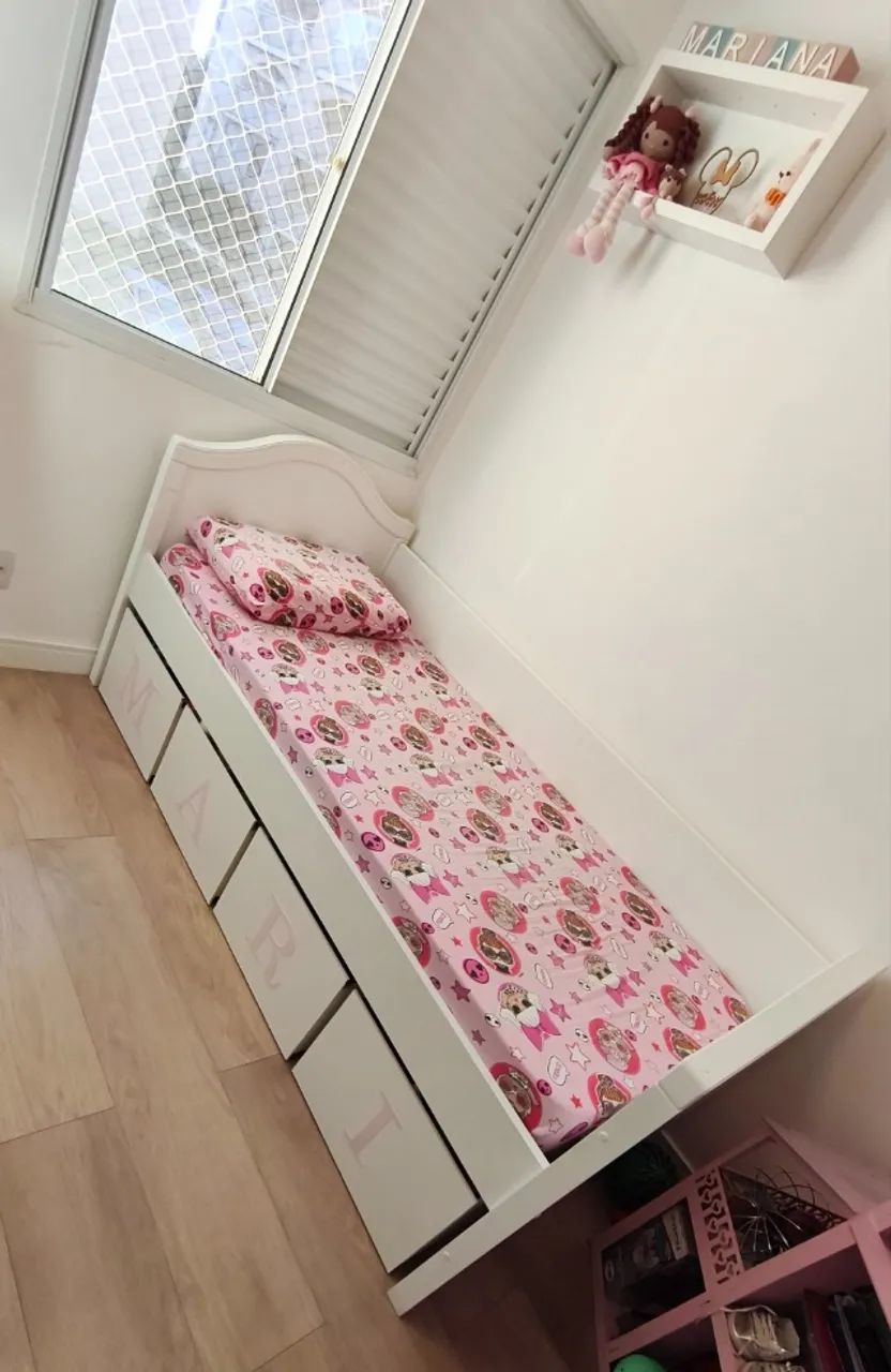 Cama Solteiro Branca