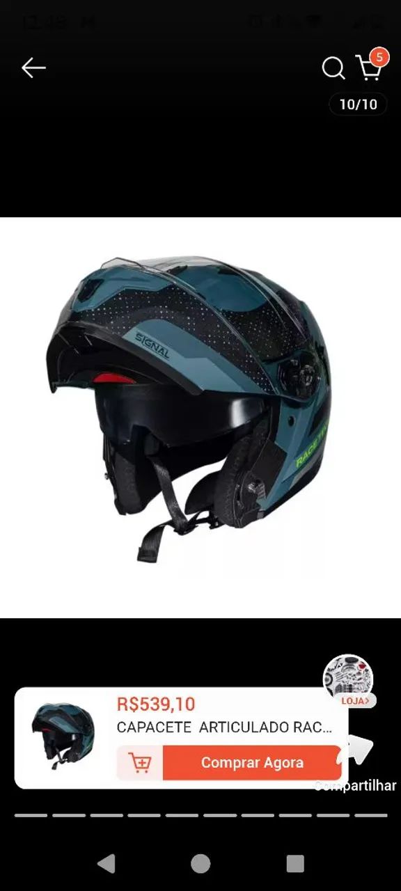 capacete semi novo pouco tempo de uso - Foto 3