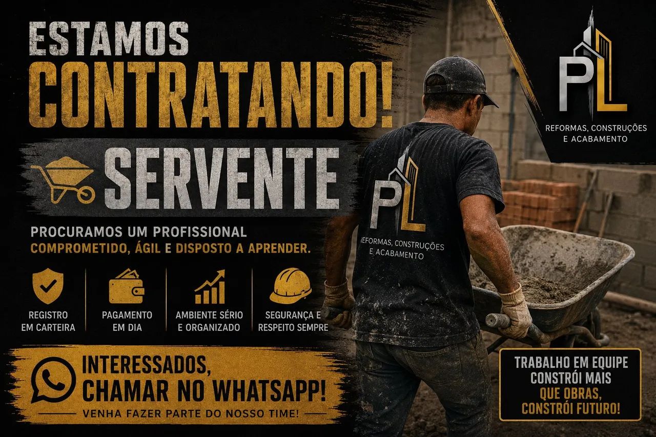 Procura-se servente de pedreiro 