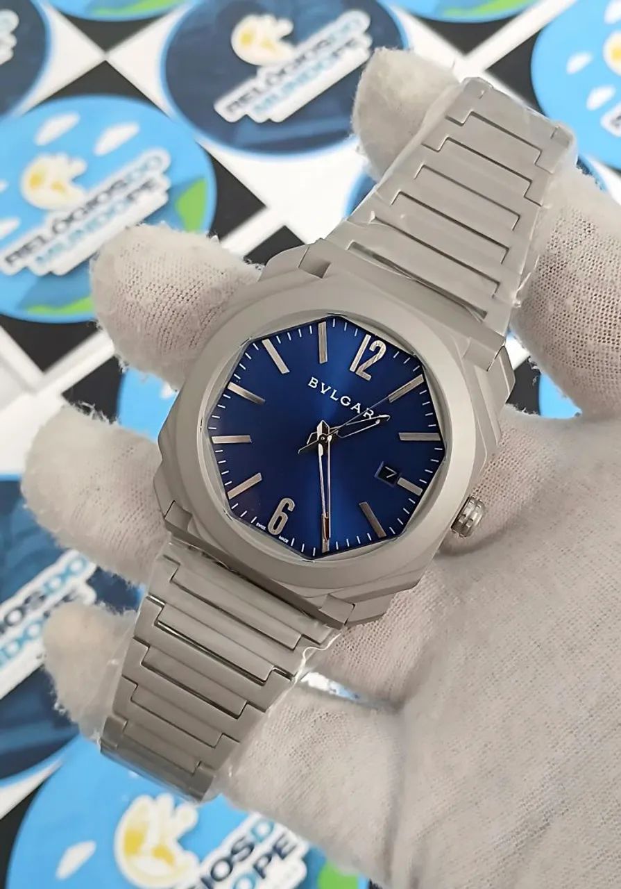 RELÓGIO BVLGARI OCTO FUNDO AZUL AUTOMÁTICO  - Foto 4