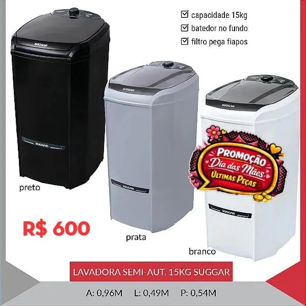 Lavadora semi-automática suggar 20 kg - Foto 4