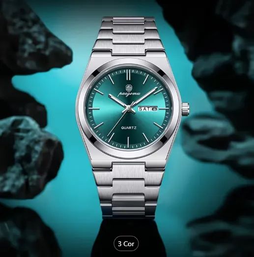 Relógio Masculino Aço Inoxidável Quartz com Data e Dia - Foto 5