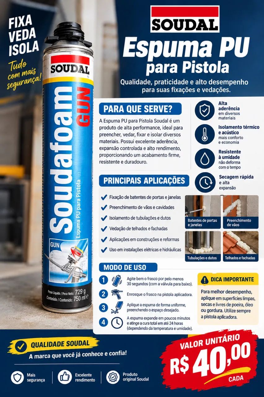 Espuma soudal. 