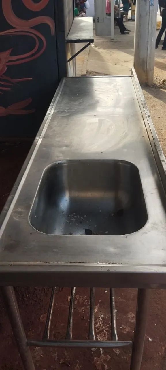 BANCADA INOX 2,10M COM CUBA
