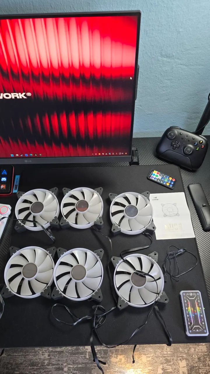 KIT DE 6 FANS 120mm com controladora e controle  - Foto 3