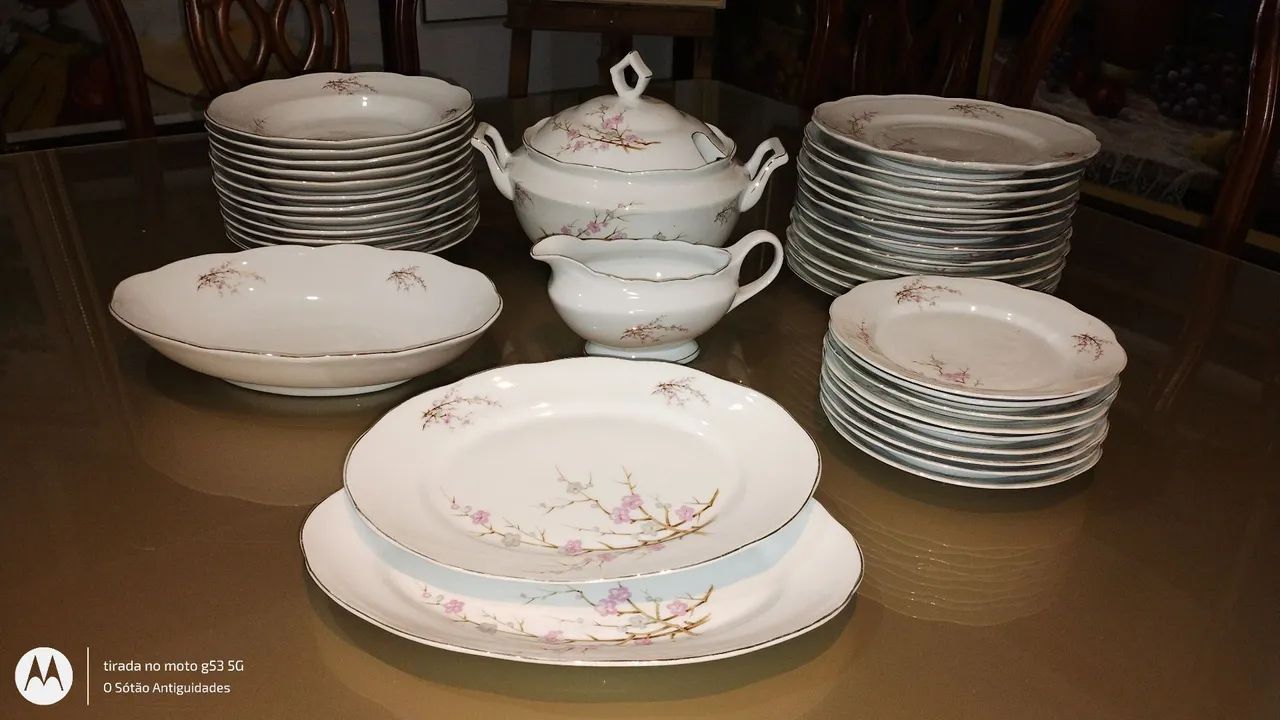 Jogo de jantar porcelana Steatita 38 peças flor de cerejeira  - Foto 5