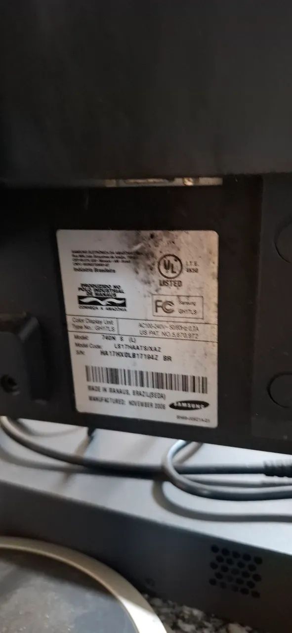 Monitor Samsung SyncMaster 740N 17" + VGA e Cabo de Força - Foto 3