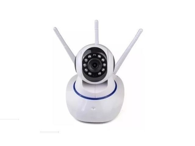 Camera IP Robô P2P 3 Antenas V380 Wi-Fi 720p Visão Noturna
