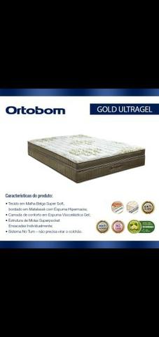 Conjunto Ortobom Super King 193x203 Gold Ultragel Novo - Foto 2