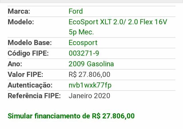 Ford Ecosport XLT 09/09 2.0 Flex (Aceito Trocas) - Foto 3