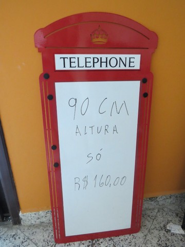 letreiro de ferro loja lousa branca cabine telefone inglaterra - Foto 5