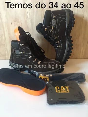 Bota Caterpillar Adventure Couro Legítimo Com Palmilha Gel de BRINDE