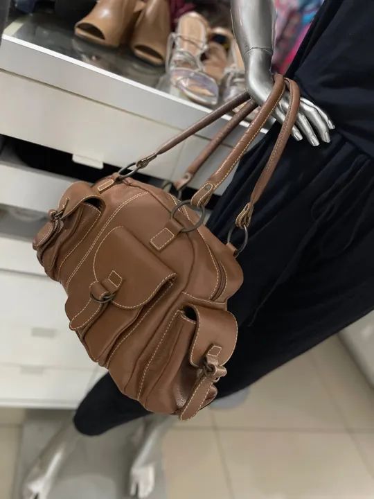 Bolsa de Ombro Marrom em Couro SIBERIAN  - Foto 5