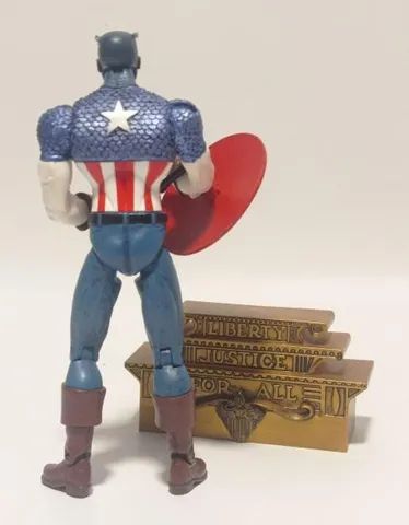 Boneco Capitão América Clássico Marvel Com Base Vintag - Foto 2