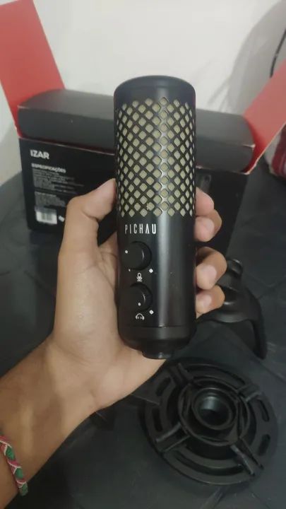 Microfone Pichau Izar, RGB, USB, Preto, PG-IZR-RGB01 - Foto 5