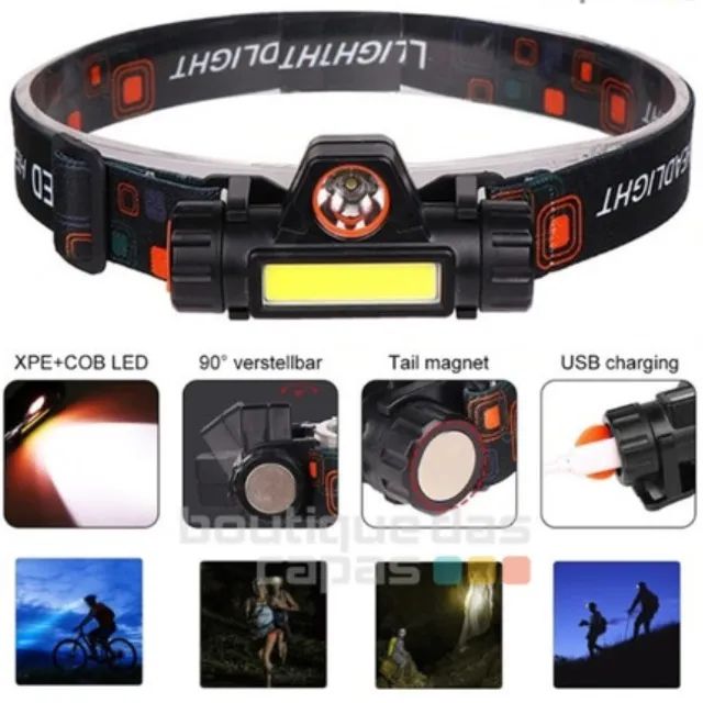 Lanterna de Cabeça 1 Led Sinalizador High Power Head Lamp _ FE180 - Foto 6