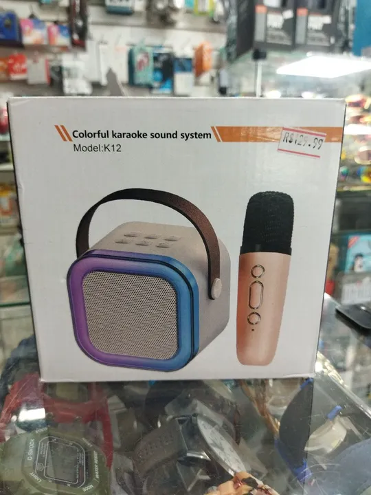 caixa bluetooth com função karaoke