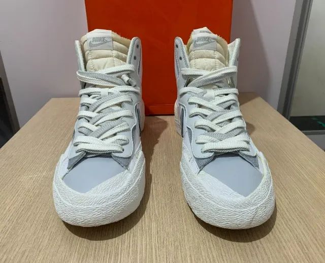 Nike Blazer Mid White Grey x Sacai - Foto 3