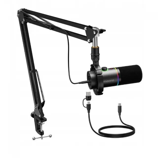 Microfone Gamer Maono PD200XS RGB USB/XLR Black Com Braço Articulado - WZetta - Foto 5