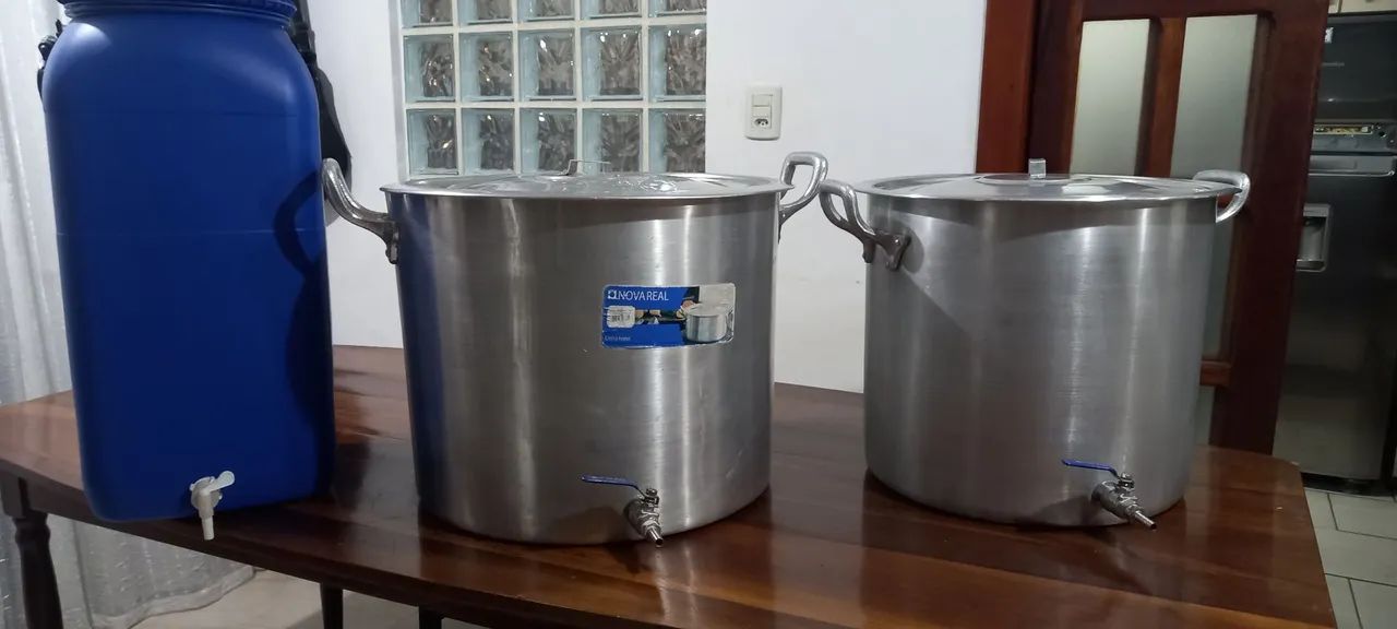 Panelas com válvula e bombona para cerveja/kombucha/hotel