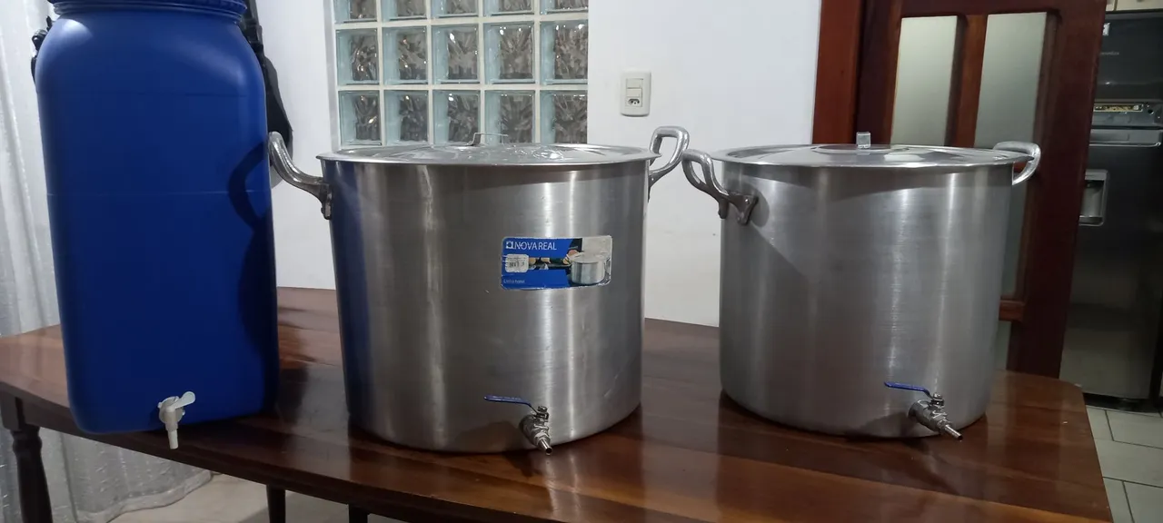 Panelas com válvula e bombona para cerveja/kombucha/hotel